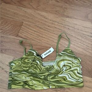 Garage Olive Swirl Top